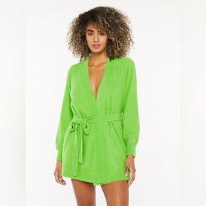 NWT // Savage X Fenty Fluff it Up Robe in Green